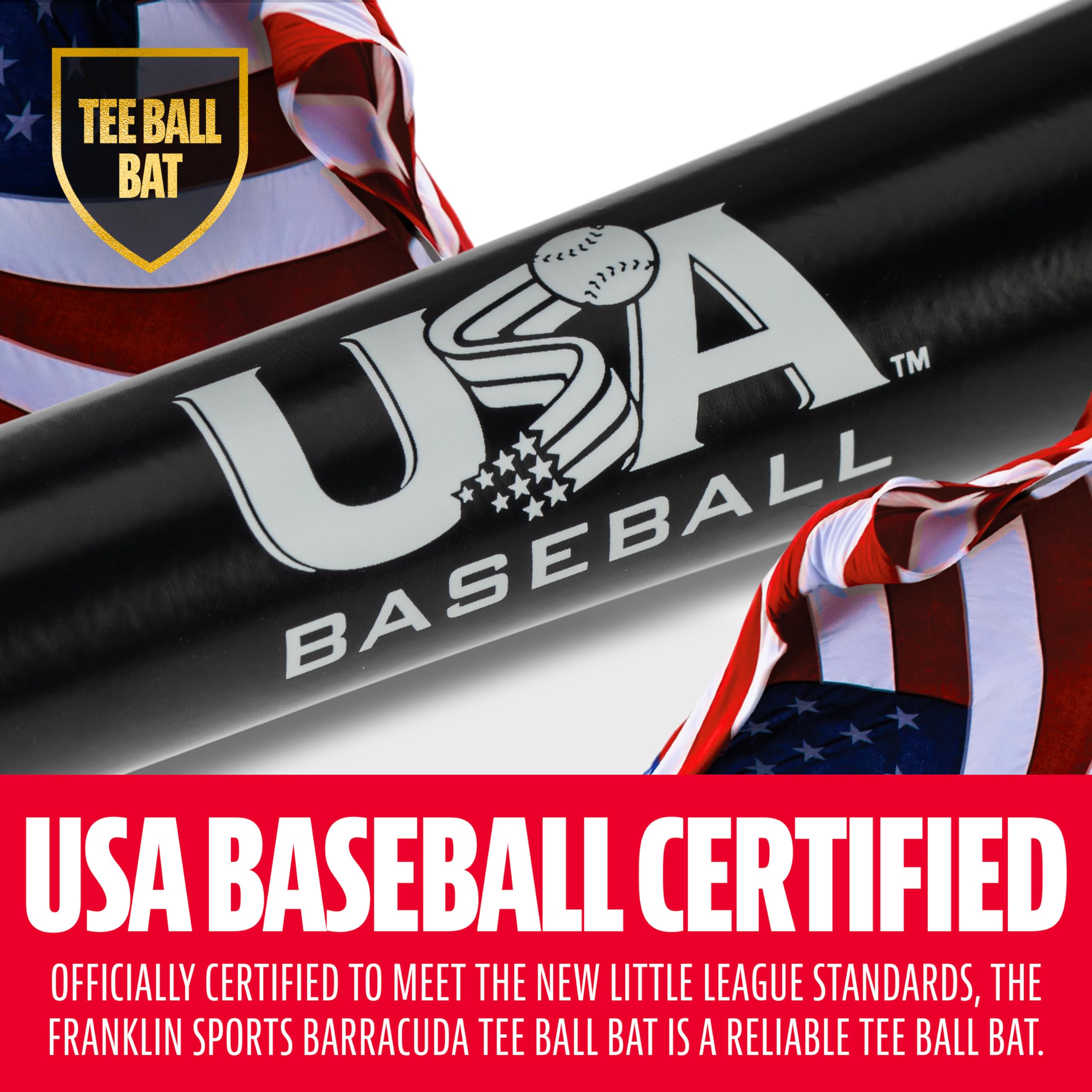 Franklin Sports Teeball Bat - Barracuda Metal Teeball Bat (-11) - Usa Baseball Approved - 2 5/8'' Barrel - 24 In./13 Oz.
