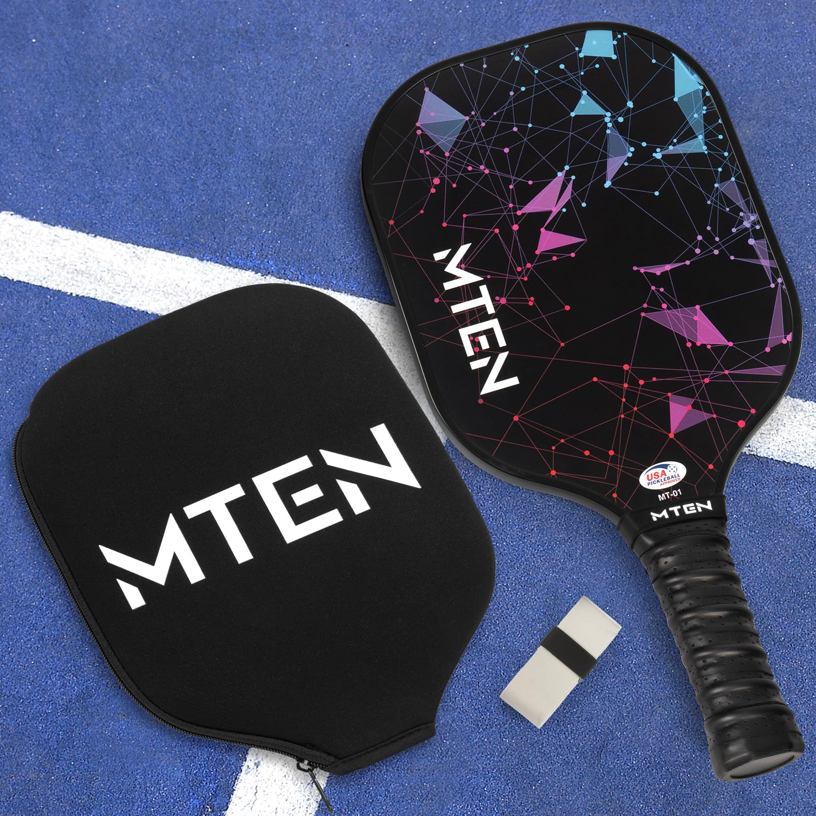 Pickleball Paddle, Usapa Approved Fiberglass Surface Pickleball Paddle With Protective Cover, Outdoor For Men Women