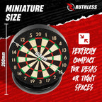 Ruthless Mini Dart Board Set  Miniature Desk Top Darts And Dart Board Set For Home And Office Includes A Set Of Mini Steel Tip D