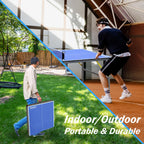Iunnds 6X3Ft Mid-Size Table Tennis Tables - Indoor/Outdoor Portable Ping Pong Table Game For Adults/Teens,With Net,2 Table Tenni