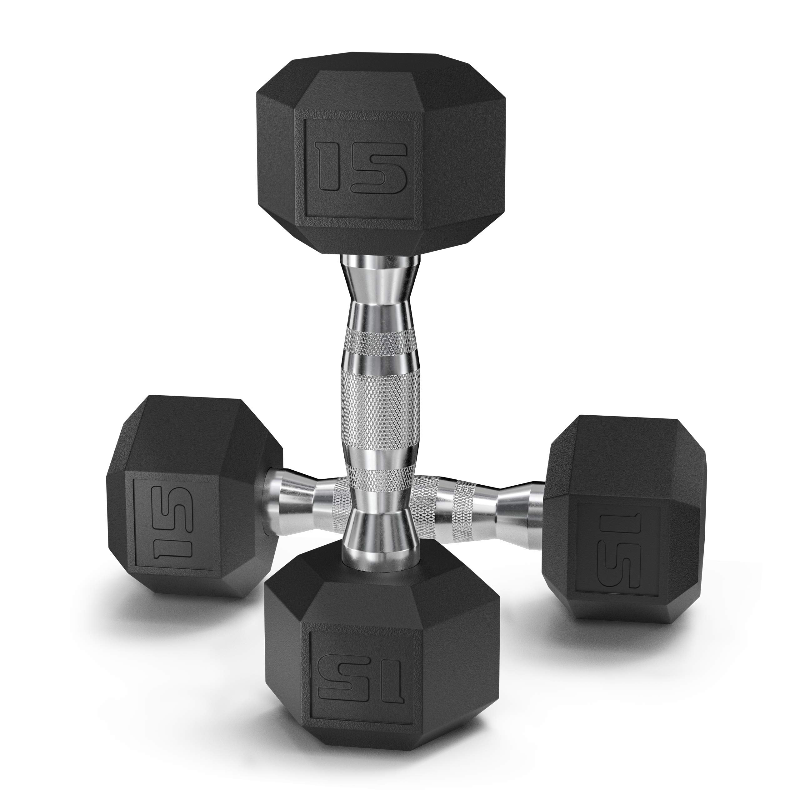 Epic Fitness 210-Pound Hex Dumbbell Set With Heavy Duty A-Frame Rack