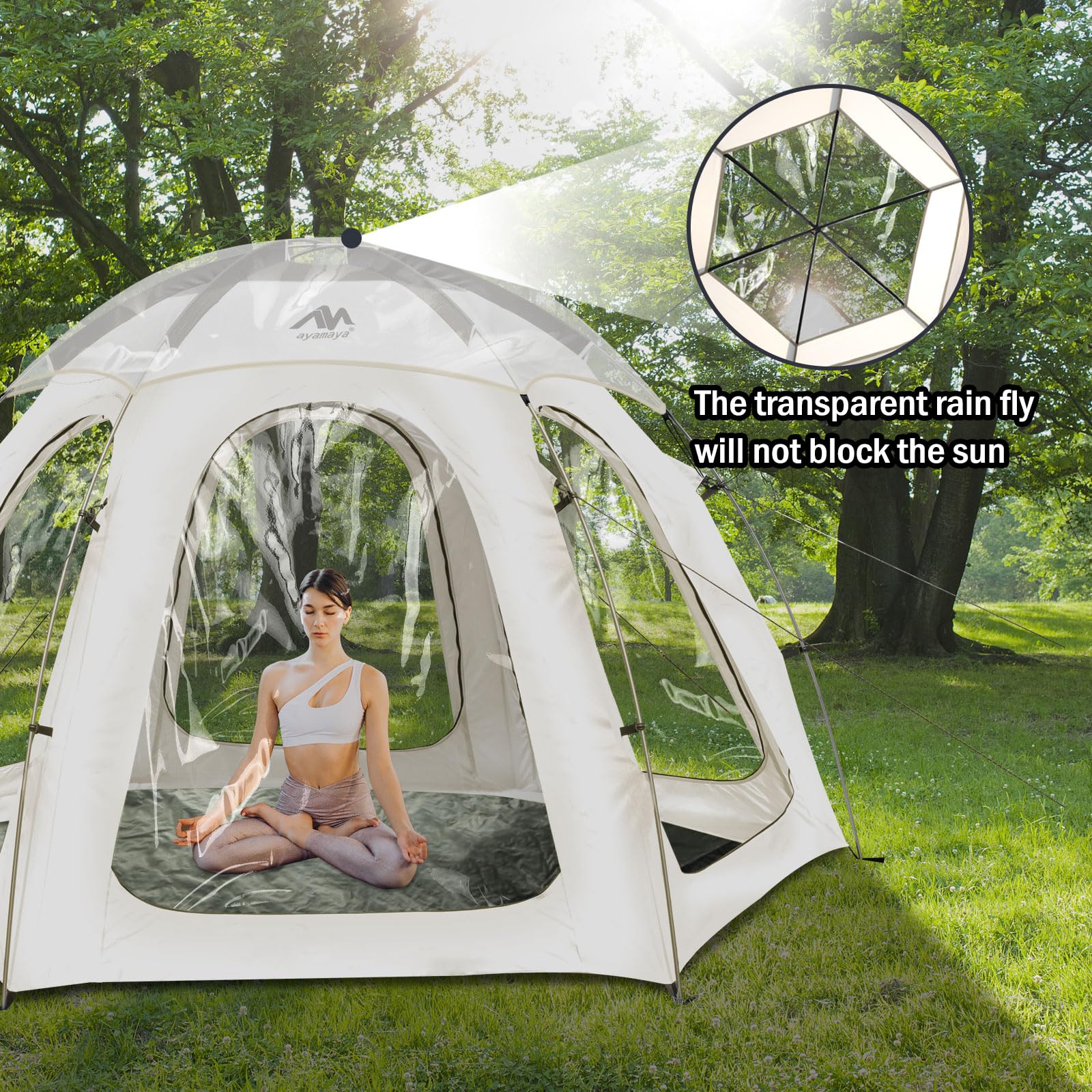 Transparent Rainfly Replacement For Ayamaya Screen Tent, To Make A Bubble Tent Weather Proof Pod - You Can Enjoy The Rainy Days!