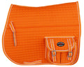 Challenger Horse English Orange Quilted All-Purpose Saddle Pad W/Pockets 7261