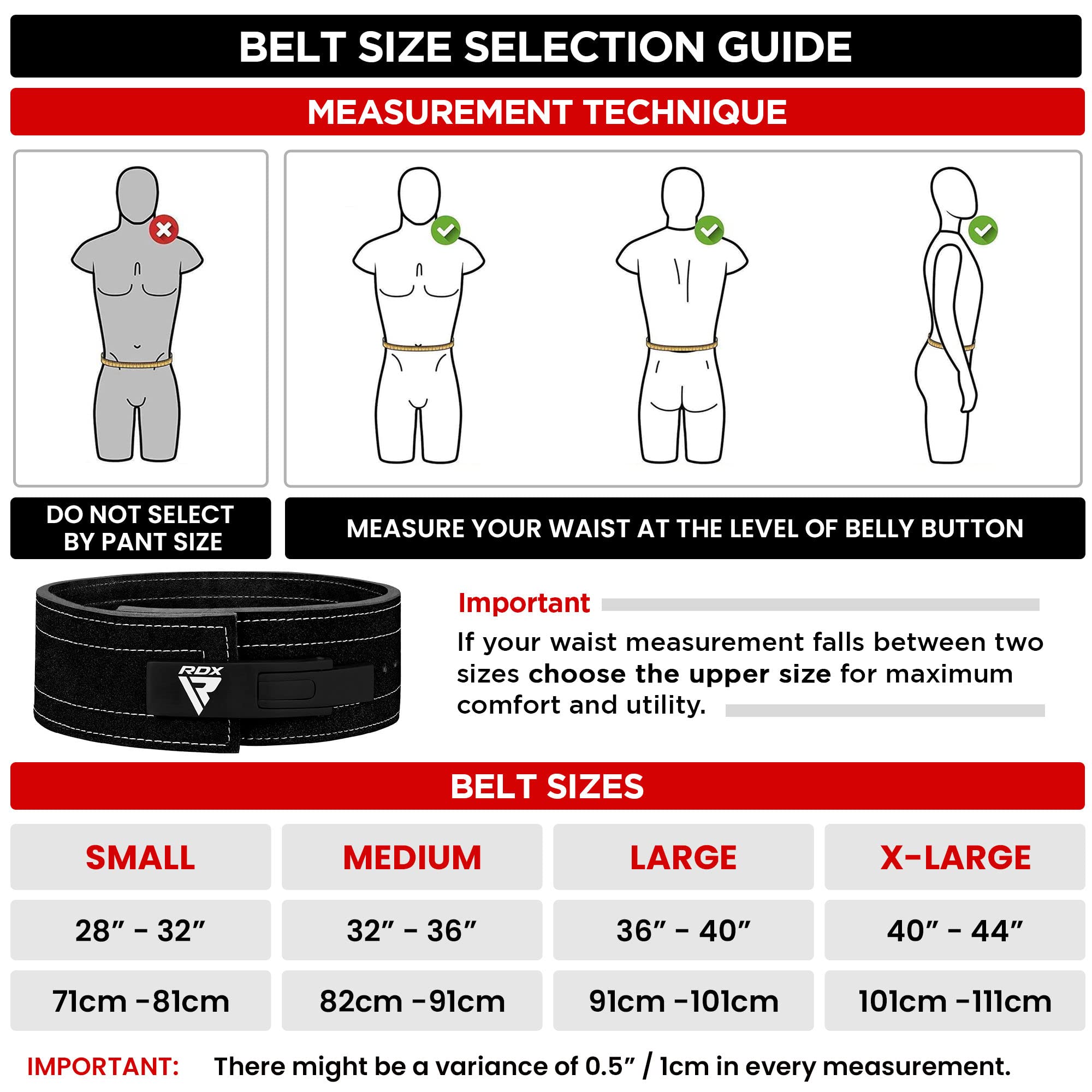 Rdx Weight Lifting Belt Powerlifting, Approved By Ipl And Uspa, 10Mm Thick 4 Leather Lumbar Back Support, Lever Buckle Equipment