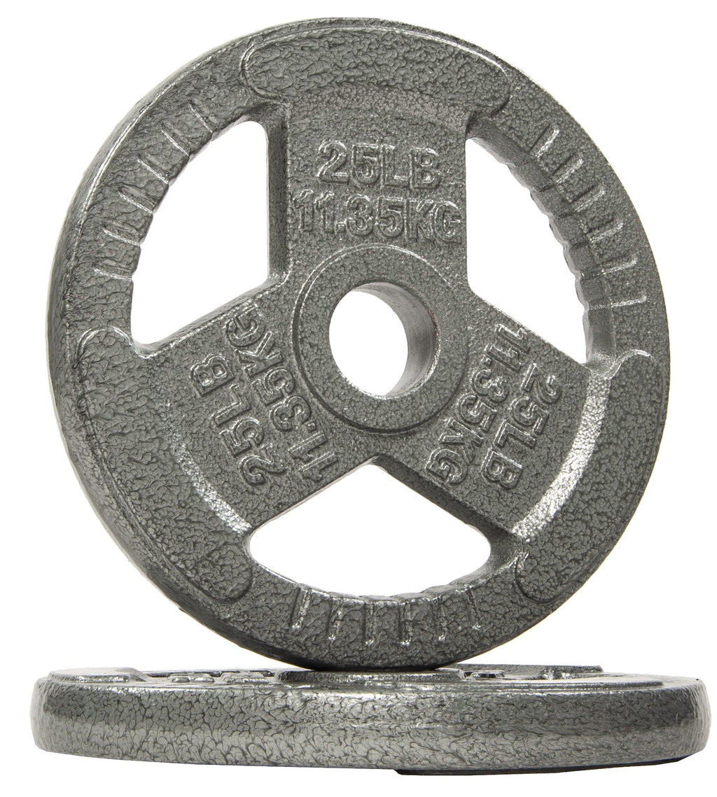 Fitvids Cast Iron Plate Weight Plate For Strength Training And Weightlifting, 2-Inch Center, 25Lb (Set Of 2)