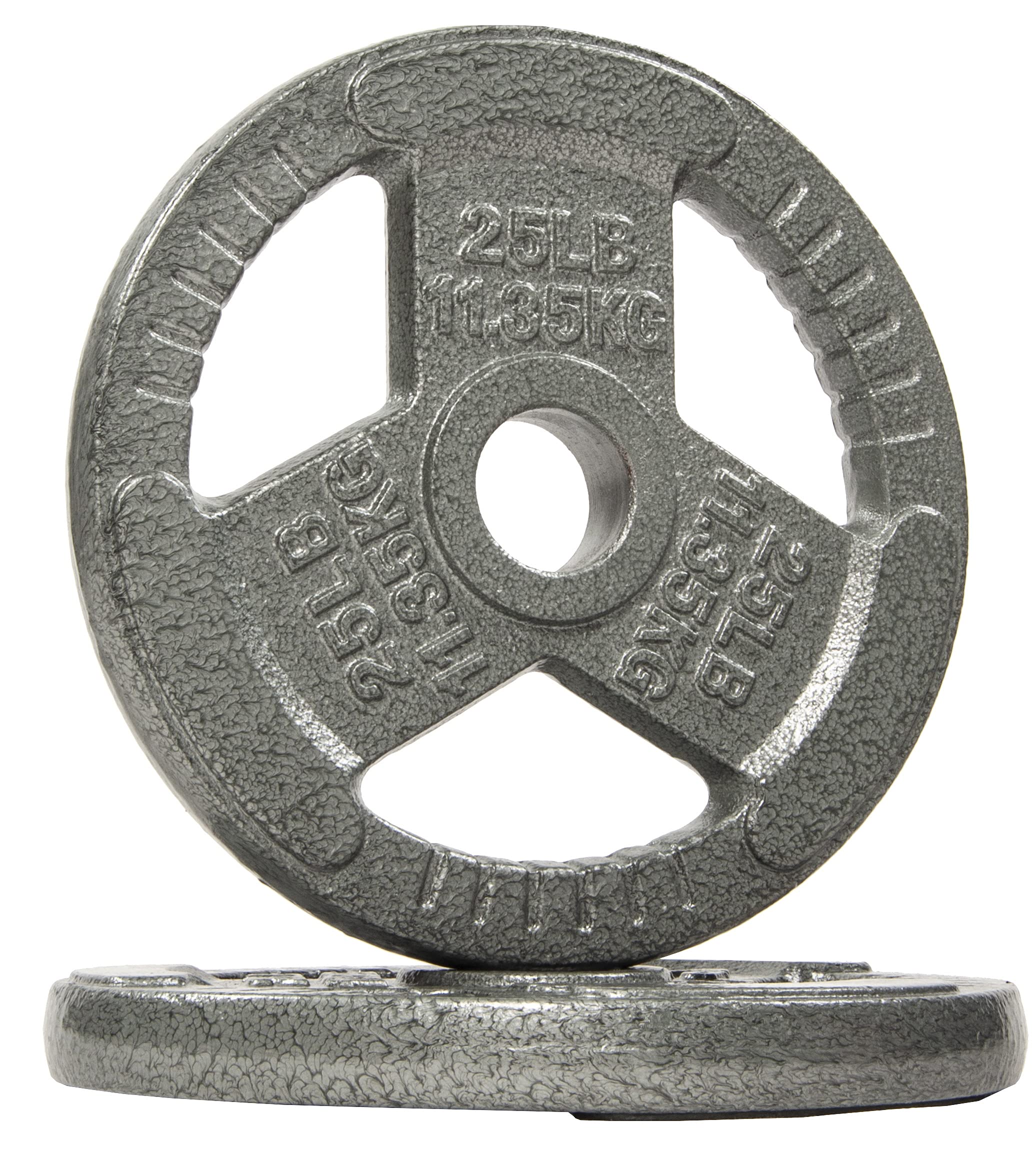 Fitvids Cast Iron Plate Weight Plate For Strength Training And Weightlifting, 2-Inch Center, 25Lb (Set Of 2)