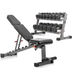 Xmark'S Two Tier Heavy Duty Steel Dumbbell Rack, 380 Lbs. Of Xmark'S Superior Rubber Coated Hex Dumbbells And Adjustable Weight 