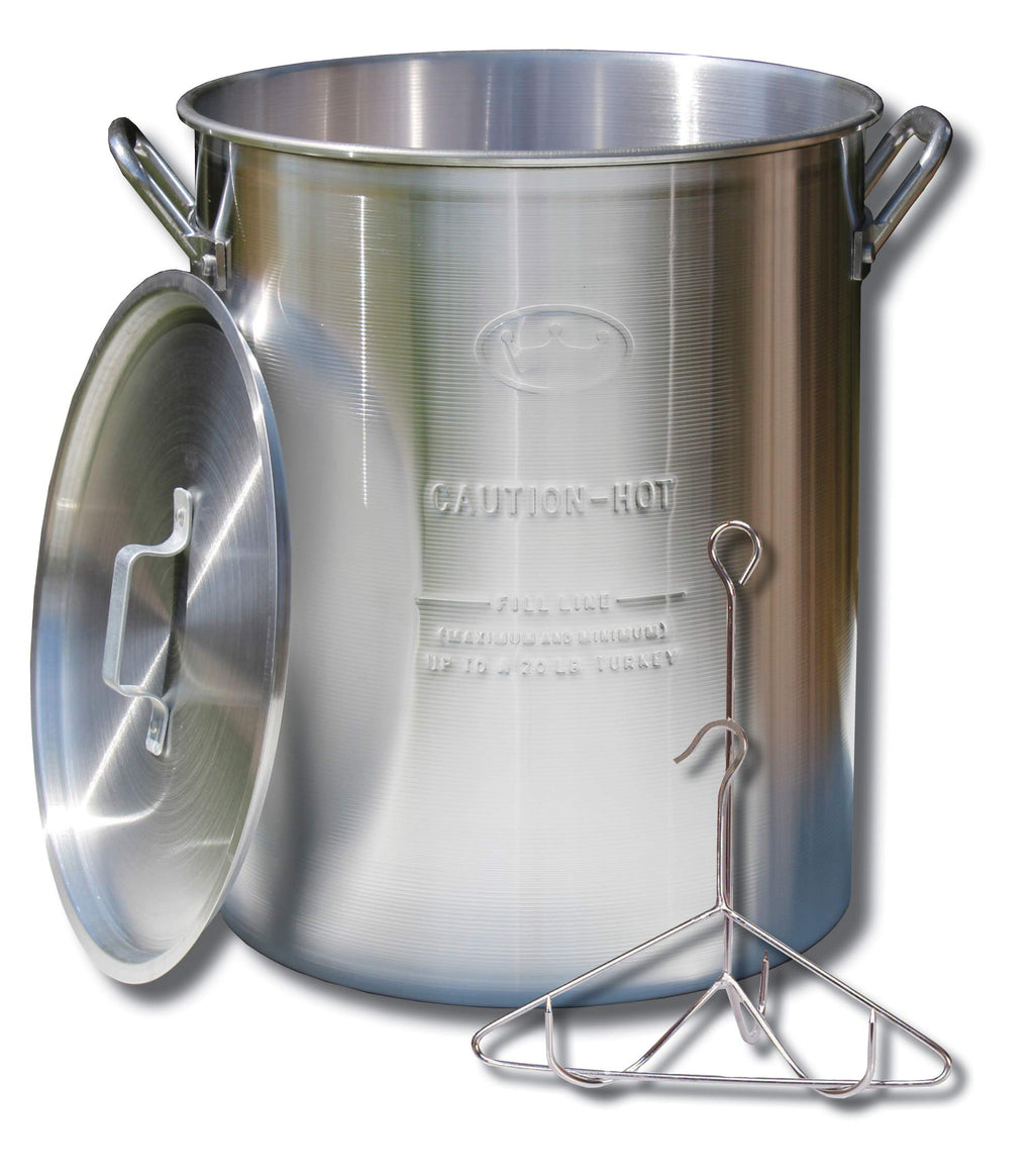 King Kooker 30Pk 30-Quart Aluminum Turkey Pot With Lid, Lifting Rack And Hook