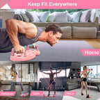 Lalahigh Home Workout Equipment For Women, Multifunction Push Up Board, Portable Home Gym System With Resistance Bands,Ab Roller