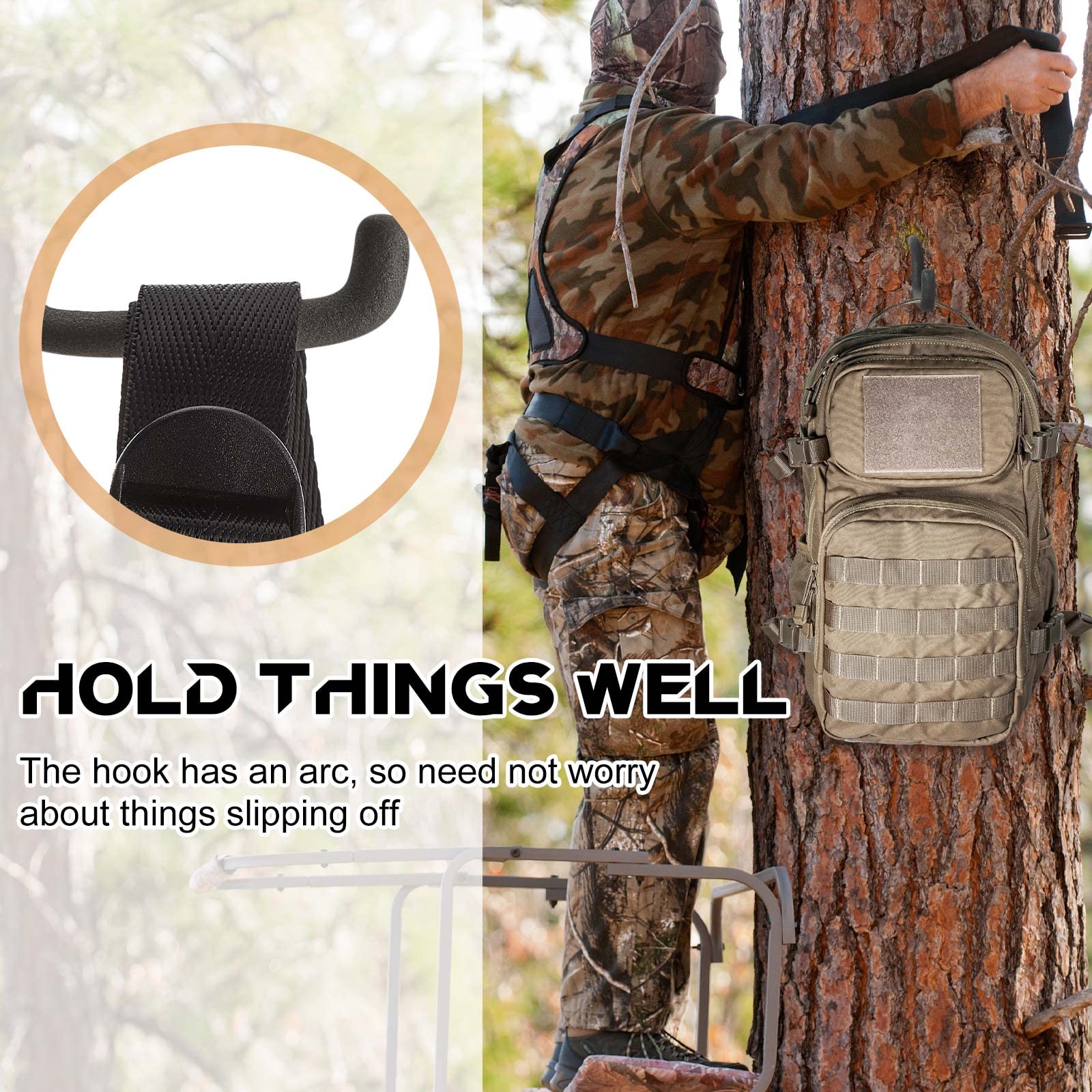 Amylove 10 Pcs Bow Hangers For Tree Stand Bow Hooks For Hunting Archery Bow Hunting Accessories Tree Stand Accessories Bow Gear