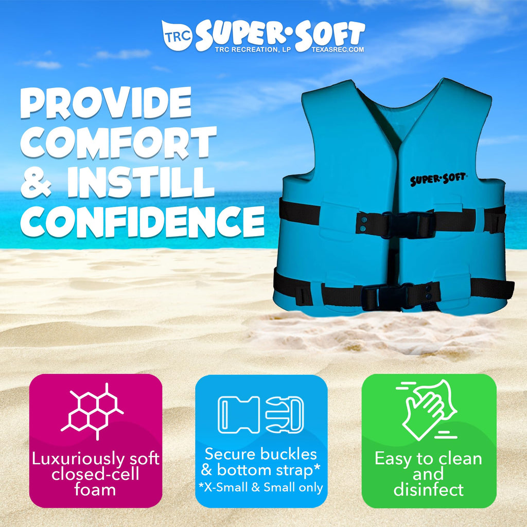 Trc Recreation Super Soft Uscg Kids Small Foam Swim Vest Life Jacket, Blue