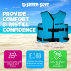 Trc Recreation Super Soft Uscg Kids Small Foam Swim Vest Life Jacket, Blue