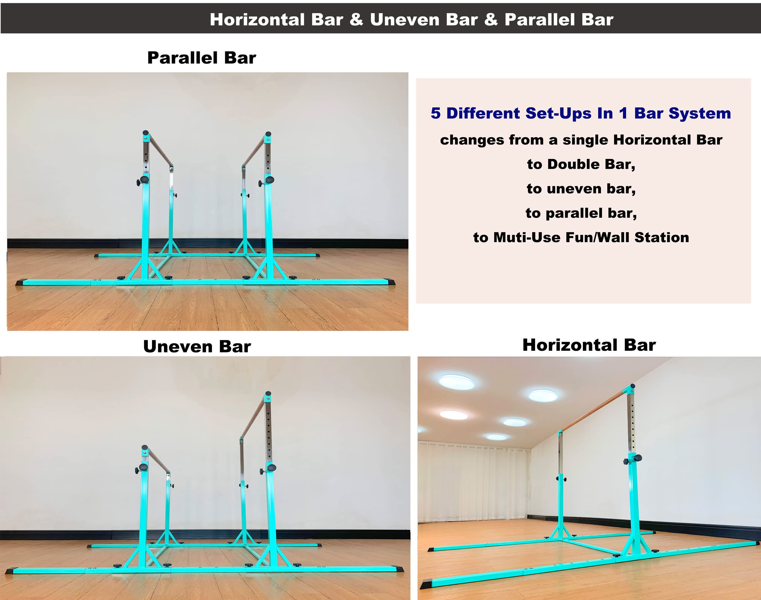 Marfula Gymnastics Double Horizontal Bars 3Play Gymnastic Parallel Bars Uneven Bars Gymnastics Training Bar With 304 Stainless S