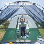 Portal 6 Person Family Tent For Camping With Screen Room, Weather Resistant Tall Tent With Rainfly, Easy Setup For Family Outdoo