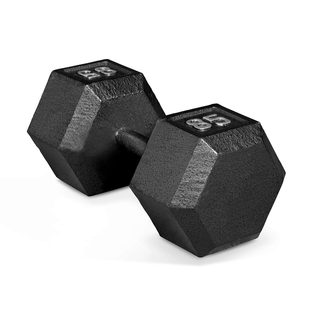 CAP Barbell Cast Iron Hex Dumbbell, Black, Single, 85 lb