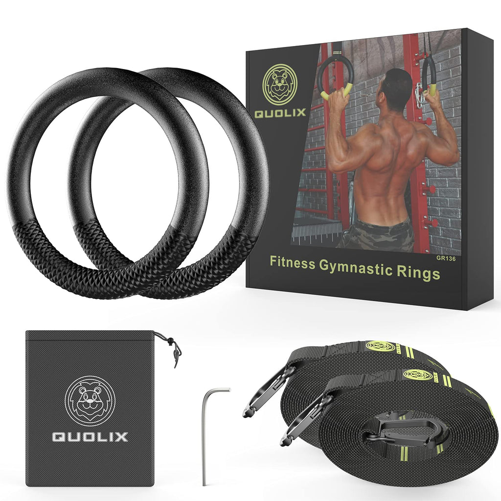 Gymnastic Rings With Adjustable Straps, Gymnastics Rings For Men With Anti-Slip Tape, All-In-One Suspension Trainer Straps, Stro