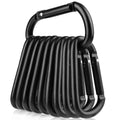 Booms Fishing Cc2 Black Carabiner Clip, 3 '' Large Carabiner Keychain, Multi-Use Aluminium D Ring Caribeener Clips, 10 Pack Blac