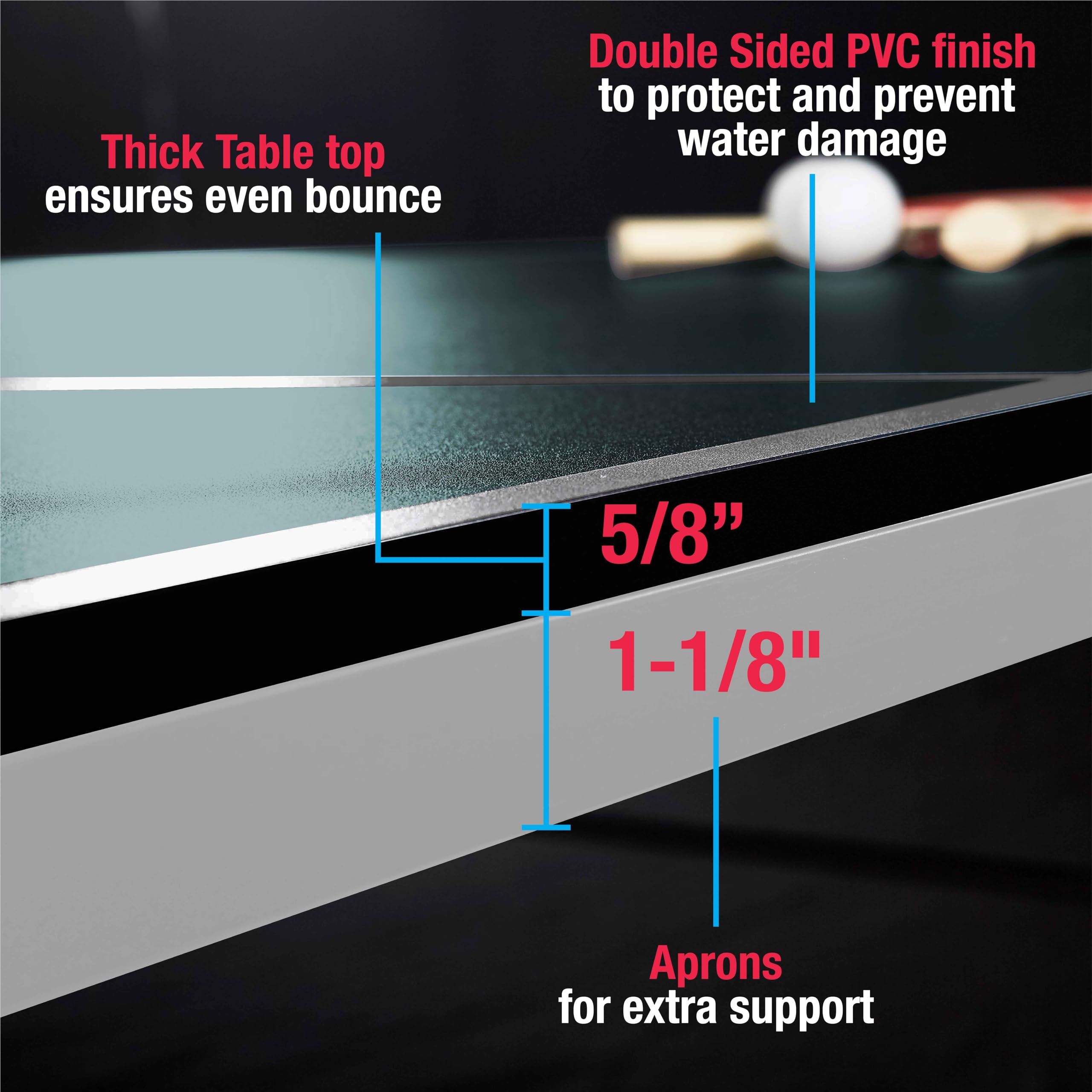 MD Sports Table Tennis Set, Regulation Ping Pong Table with Net, Paddles and Balls (8 Pieces) - Green and White