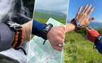 Paracord Survival Bracelets (Pair)  Flint & Steel Fire Starter, Whistle, Compass, Mini Saw  Adjustable Band Size For Camping, Bu