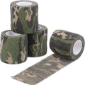 DROK 4 Roll Camo Grip Tape, 1.97in x 14.76ft Adhesive Stretch Cohesive Camo Tape for Outdoor Athletic Sports Bicycle Hockey Skat