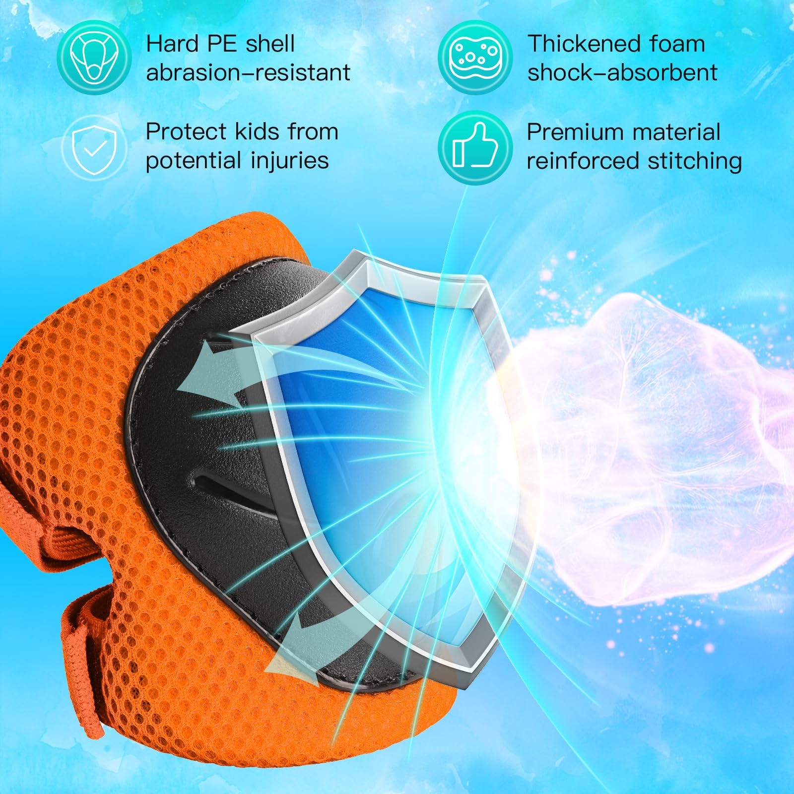 Wemfg Kids Protective Gear Set Knee Pads For Kids 3-8 Years Toddler Knee And Elbow Pads With Wrist Guards 3 In 1 For Skating Cyc