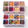 Snuvid 2 Pack Reusable Snack Containers With Lids, 8-Compartment Divided Snackle Serving Tray, Bento Box, Food Storage, Lunch Me