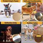 Jzxoiva Dog Shoes For Large Dogs Boots, Waterproof Dog Booties For Hardwood Floors, Outdoor Paw Protector With Reflective Strips