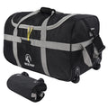 REDCAMP 85L Foldable Duffle Bag with Wheels 26, 1680D Oxford Collapsible Large Duffel Bag with Rollers for Camping Travel Gear, 