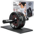 DMoose Fitness Ab Roller Wheel for Core Strength Training - 3.2 Inch Dual-Wheel Ab Wheel Roller, 440lb Stainless Steel Shaft, No
