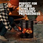 Supply Rocket Stove - Camping Wood Stove For Emergency Preparedness, Survival, Off Grid Living Supplies - Portable Wood Burning
