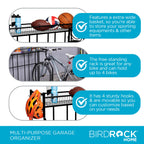 Birdrock Home Bike Rack Garage Storage Floor Stand - Freestanding Organizer For Outdoor Yard - Upright Wall Mount For Scooters,