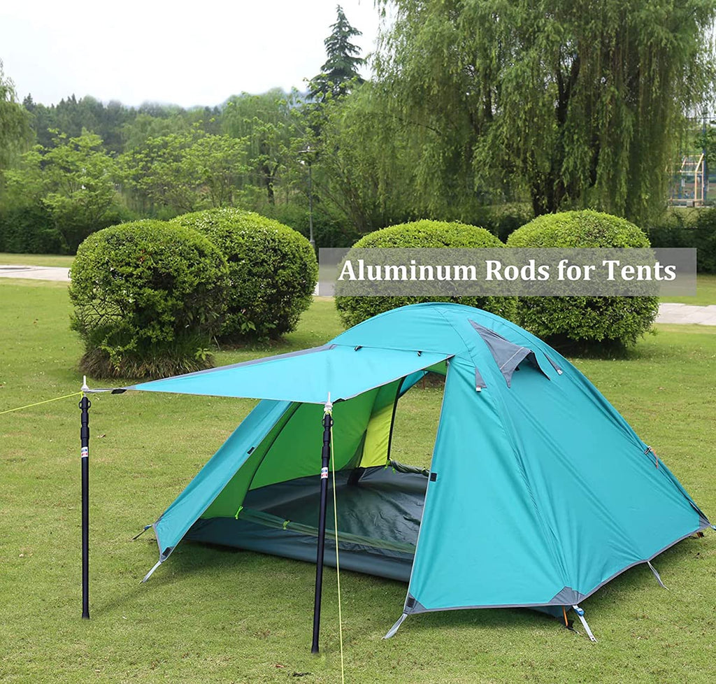 Hikeman Telescoping Tarp Poles Portable Aluminum Tent Poles Replacement Adjustable Car Awning Accessories For Camping Shelter Be