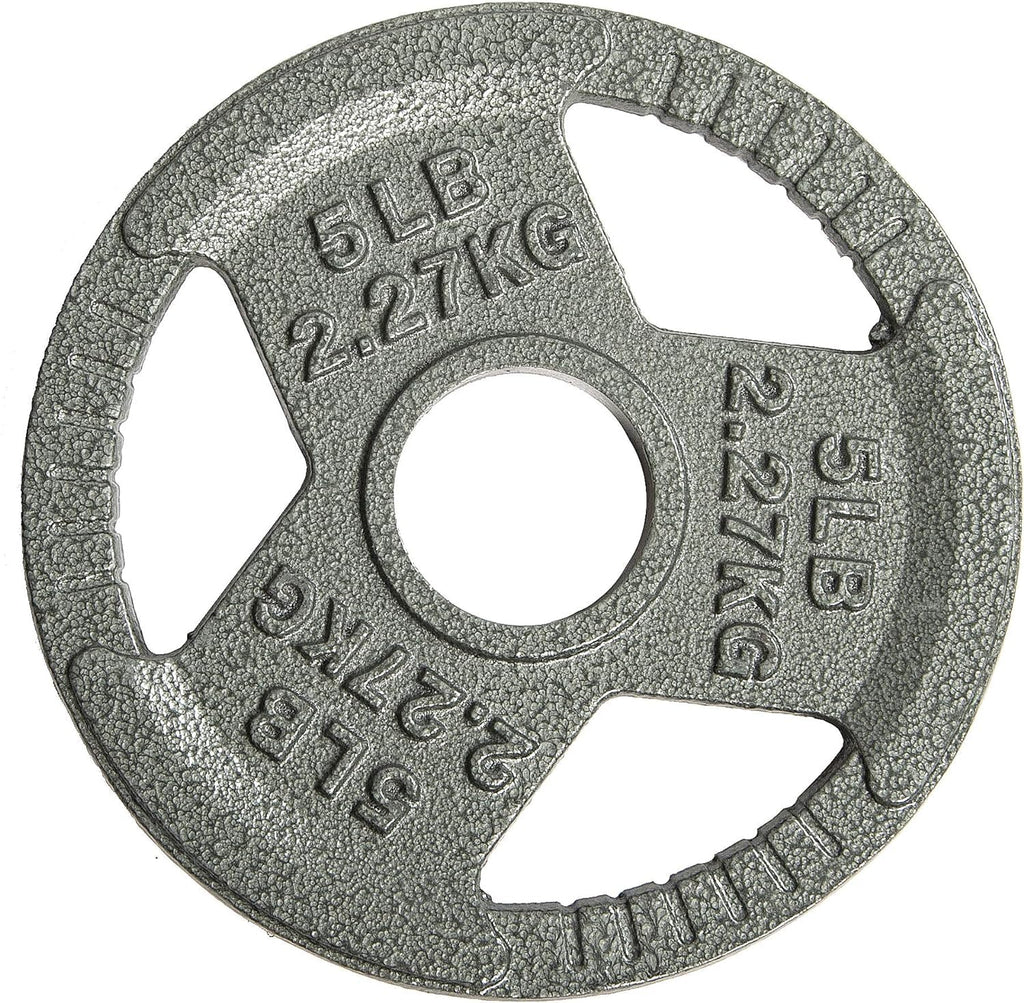 Hulkfit 2-Inch Iron Plate For Strength Training, Weightlifting, Single (5 Pounds), Silver