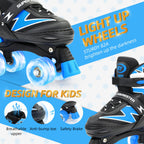 SUPER YOUNGSTER Adjustable Roller Skates Boys Kids Ages 5-8 8-12 Roller Skates Girls with Light up Wheels, Fun Rollerskate for Y