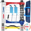 JOLORLY Professional Volleyball Net Set Heavy Duty for Outdoor Backyard Portable with Aluminum Adjustable Height Scoring Poles, 