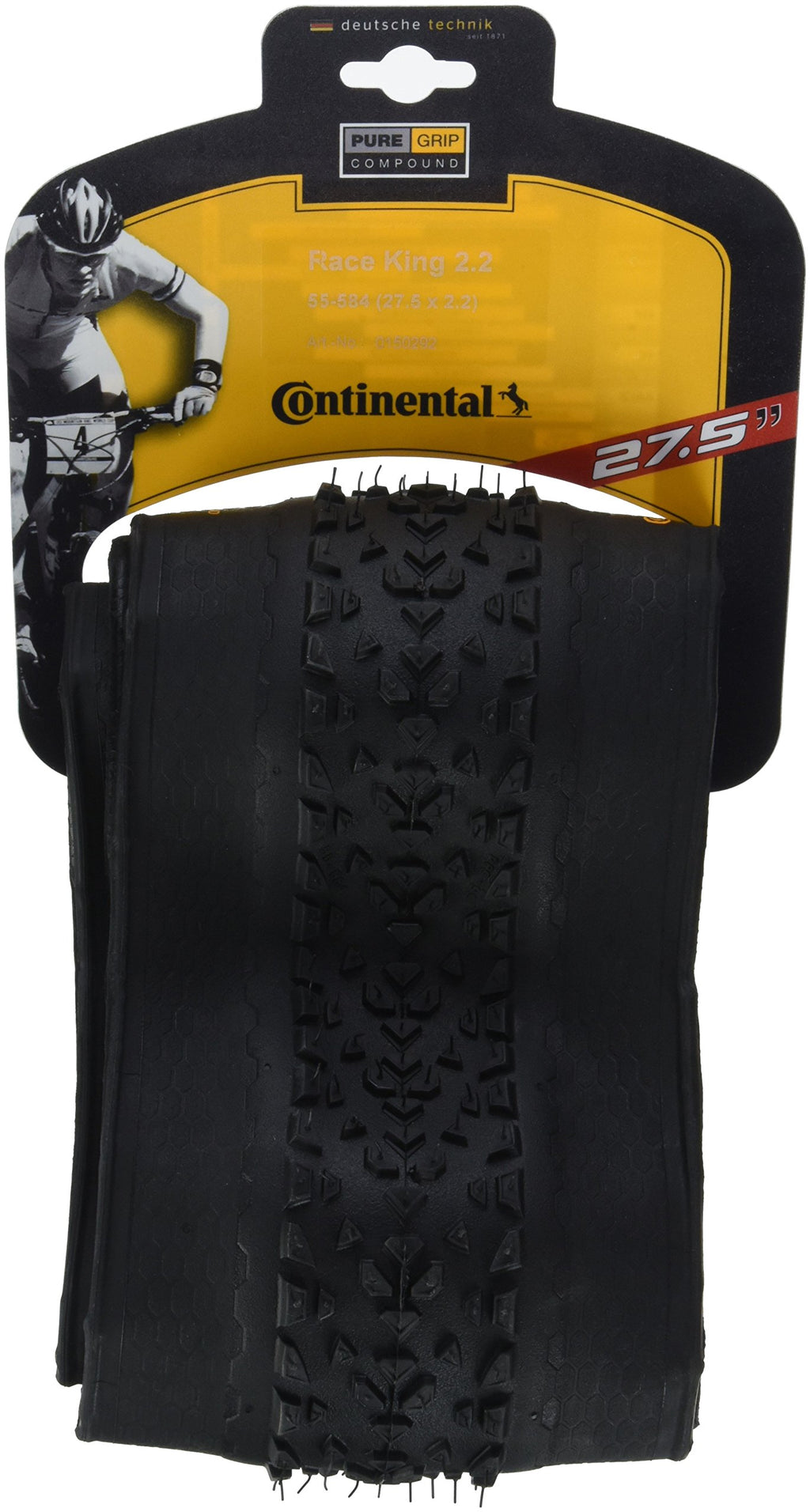 Continental Race King Shieldwall Mountain Bike Tire - 27.5 X 2.0 Folding Mtb Tire, Black