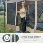 Ever Advanced Magnetic Screen House Room 11X9Ft, Hands-Free Entry,Screenhouse With Sun Protection For Camping&Picnic, 11X9Ftcamp
