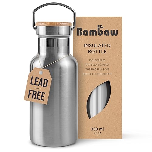 Bambaw 12 Oz Insulated Water Bottle  Travel Water Bottle  Water Bottle Stainless Steel  Metal Water Bottle  Small Water Bottle