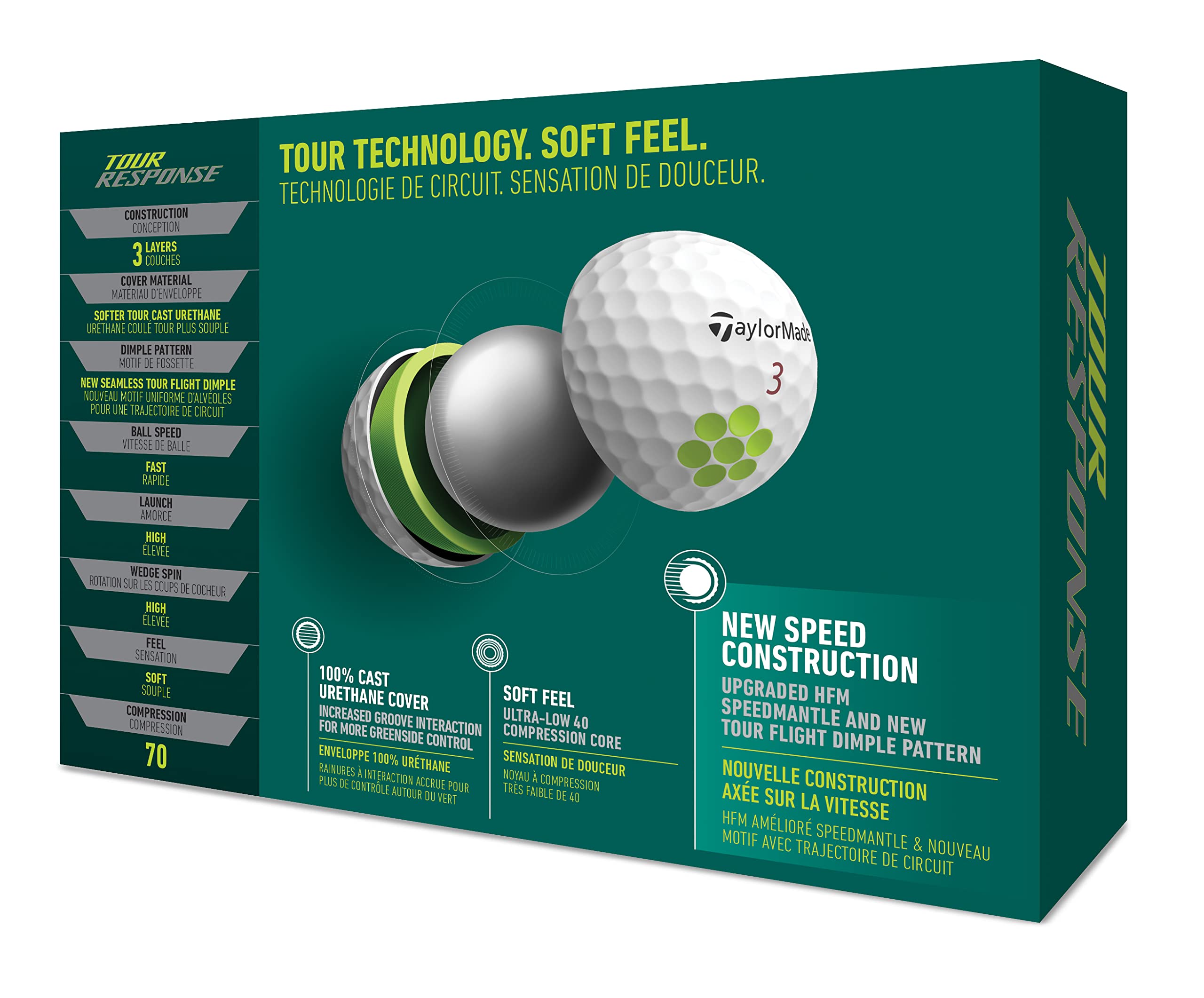 Taylor Made Unisexs Tour Response Golf Ball, White, One Size