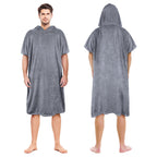 Catalonia Hooded Surf Towel Poncho, Super Water Absorption Thick Microfiber Beach Sand-Proof Wetsuit Changing Robe For Adults Me