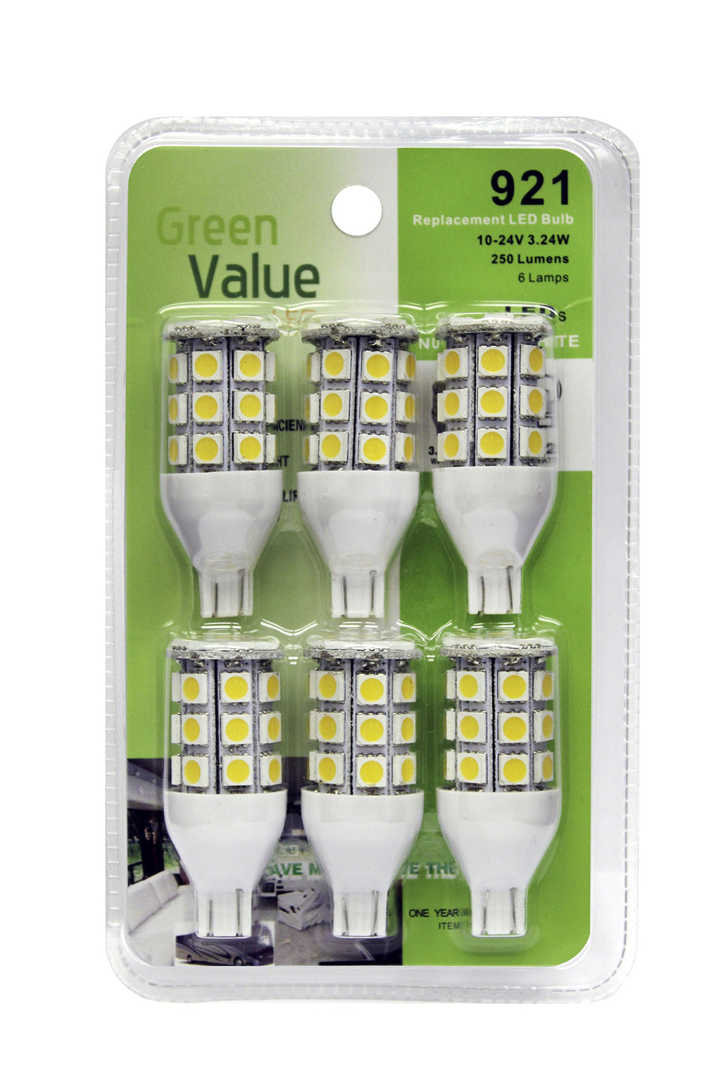 Ming'S Mark 25012V Led Bulb 921 Base - Natural White, Pack Of 6