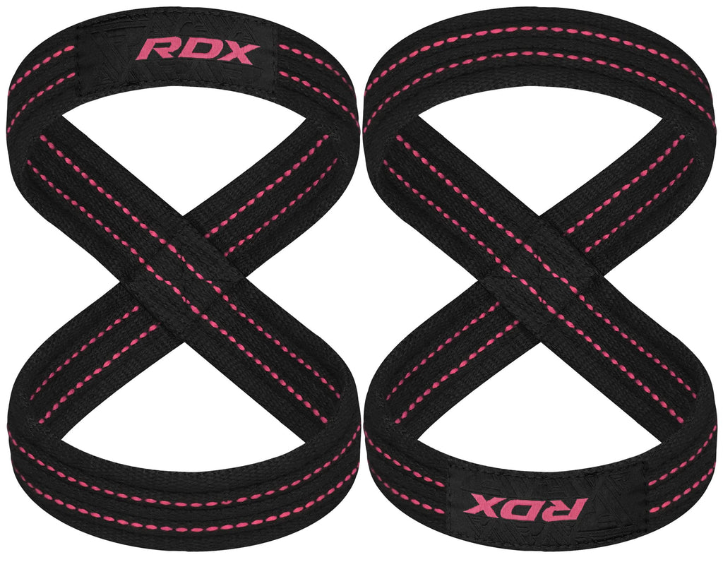 Rdx Weight Lifting Straps Figure 8, Anti Slip Strap With Cuffs Wrist Support For Gym Workout Deadlift Powerlifting Bodybuilding
