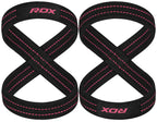 Rdx Weight Lifting Straps Figure 8, Anti Slip Strap With Cuffs Wrist Support For Gym Workout Deadlift Powerlifting Bodybuilding