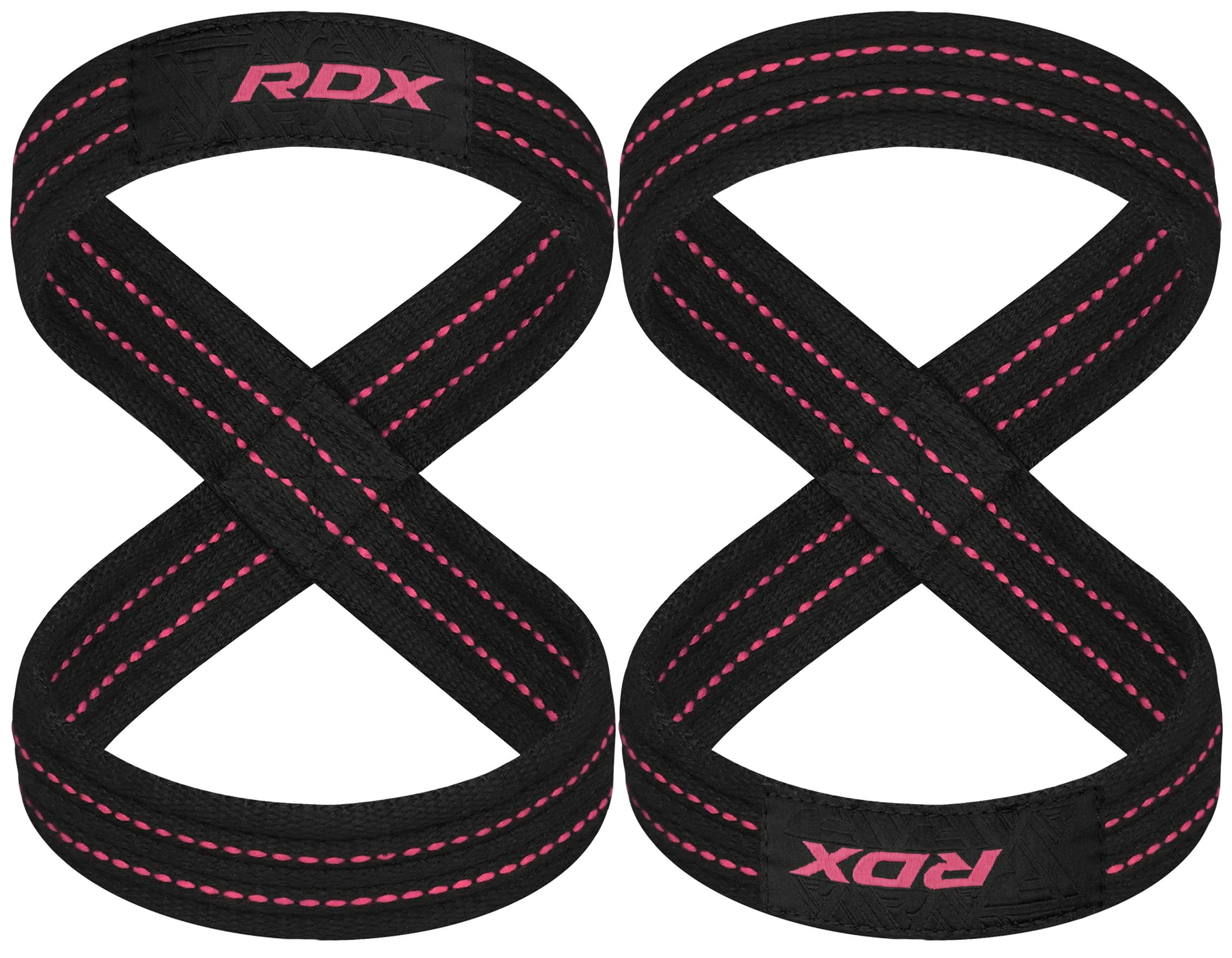 Rdx Weight Lifting Straps Figure 8, Anti Slip Strap With Cuffs Wrist Support For Gym Workout Deadlift Powerlifting Bodybuilding