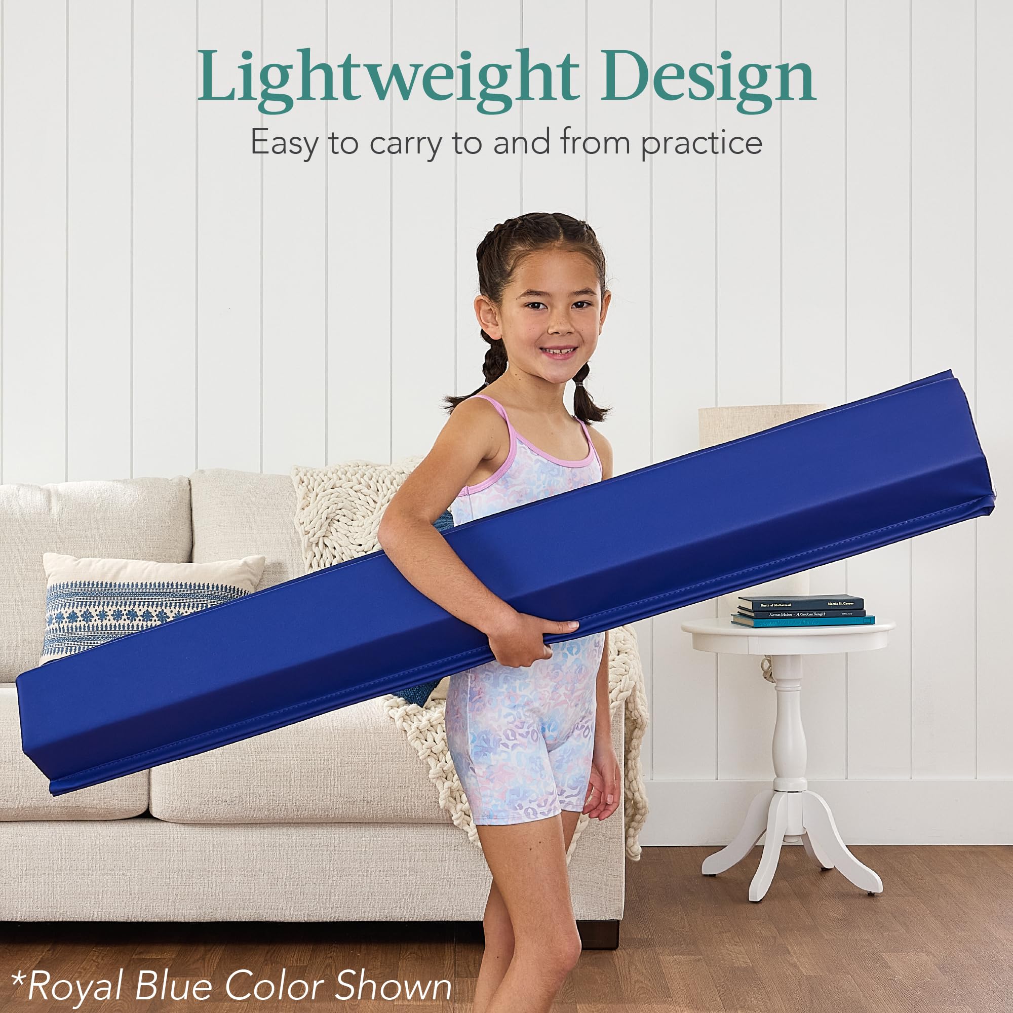 Best Choice Products 8Ft Folding Floor Balance Beam 2-Panel For Gymnastics Practice, Exercise - Aqua