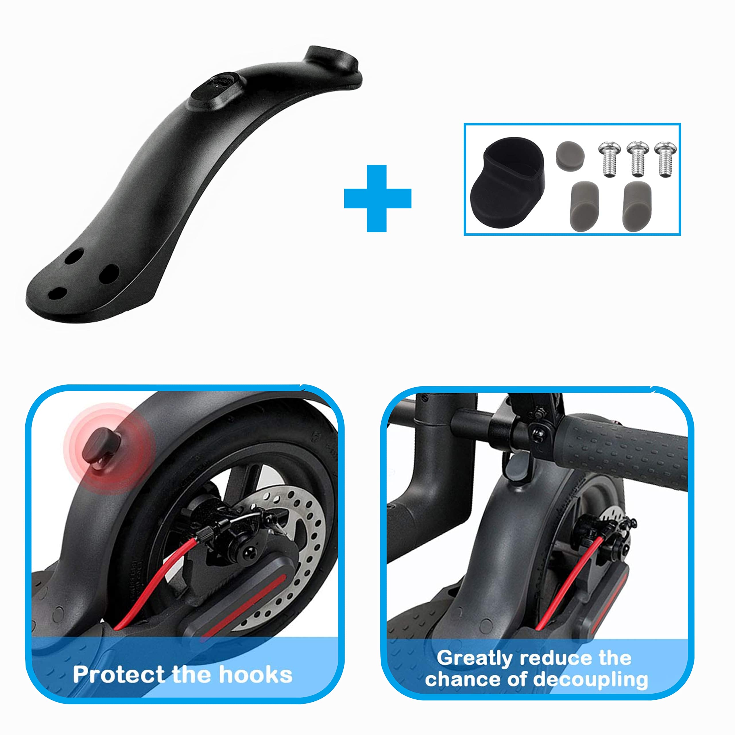Yungeln Electric Scooter Fender Rear Mudguard Compatible With Xiaomi 1S M365 Pro Electric Scooter Rear Fender With Taillights Re