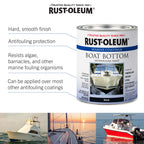Rust-Oleum Available 207012 Marine Flat Boat Bottom Antifouling Enamel Paint, 1-Quart, Black, (Pack Of 1), 32 Fl Oz