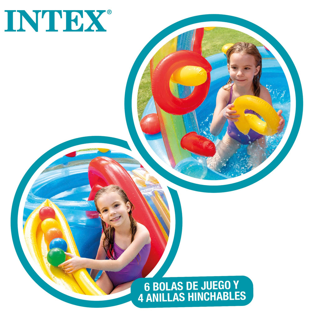Intex Rainbow Ring Inflatable Play Center, 117'' X 76'' X 53'', For Ages 2+