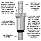 Lower Unit Adapters Fit Most Major Brands Outboard Motor(3/8 Inch Swivel/10Mm/8Mm) Does Not Fit Volvo Penta