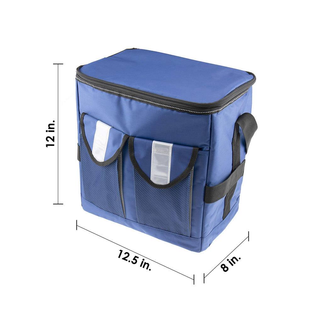 Reliant Outdoor Large Insulated Dark Blue Cooler Bag For Men And Women With Zipper Pockets, Perfect For Work, Beach, Camping, Hi